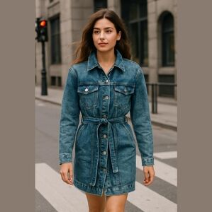 - Thrill Denim Long Jean jacket